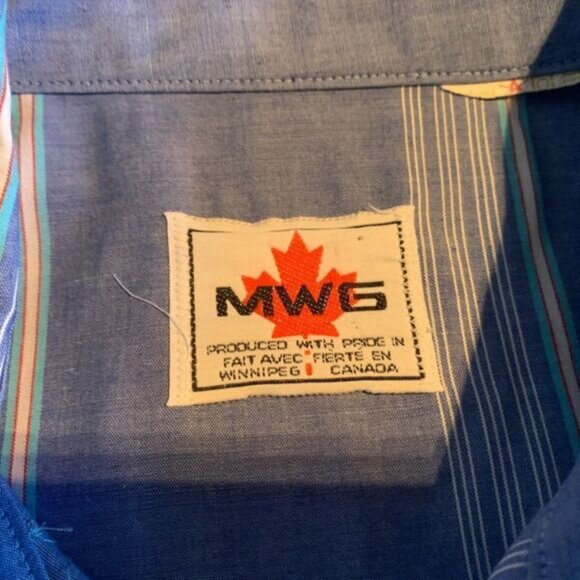 MWG 2XL Blue Stripe Pearl Snap Western Shirt - Picture 4 of 4